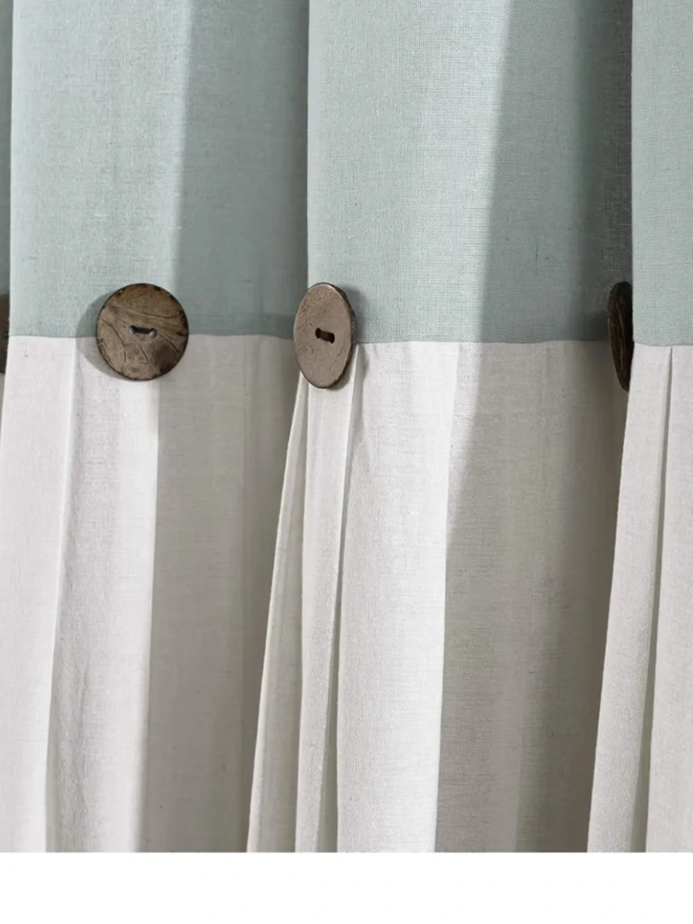 Linen Button Window Curtain Panel, Single, 40